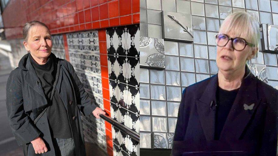 Konsten i tunnelbanan 6  Åsa Lindström Ängbyplan och Mia E Göransson Råcksta